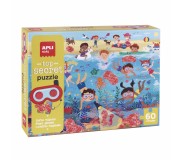 Puzzle z magicznymi okularami Apli Kids - Plaża 4+