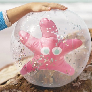 Dmuchana piłka plażowa 3D Sunnylife - Ocean Treasure Rose