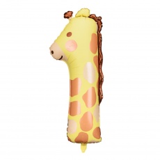 Balon foliowy Party Deco 90 cm - Cyfra 1 Żyrafa