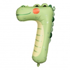 Balon foliowy Party Deco 85 cm - Cyfra 7 Krokodyl