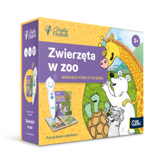 Zestaw Zwierzęta w Zoo Czytaj z Albikiem Albi z piórem