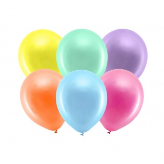 Balony metalizowane 10 szt Party Deco - Rainbow 30cm