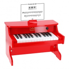 Elektroniczne drewniane pianino Vilac - Czerwone
