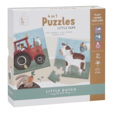 Puzzle progresywne 4w1 Little Dutch - Little Farm