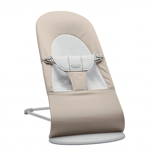 Leżaczek BABYBJORN BALANCE SOFT WOVEN/JERSEY - Beż/Szary