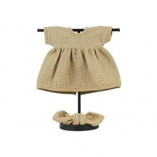 Sukienka i Opaska Pin Up dla lalki Miniland - Cappuccino Rozmiar 38 cm