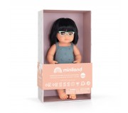 Lalka dziewczynka Colourful Edition Miniland Doll - Azjatka z okularami 38cm