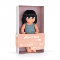 Lalka dziewczynka Colourful Edition Miniland Doll - Azjatka z okularami 38cm