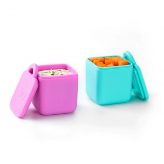 Dwa szczelne pojemniczki do lunchboxa OmieDip OMIE - Pink Teal