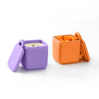 Dwa szczelne pojemniczki do lunchboxa OmieDip OMIE - Purple Orange