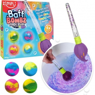 Kule do kąpieli zestaw 4 szt. z pędzlem Baff Bombz Magic Brush Zimpli Kids