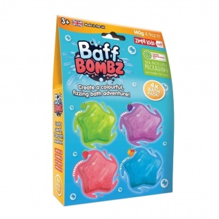 Musujące gwiazdki do kąpieli zmieniające kolor wody Baff Bombz Zimpli Kids - 4 szt.