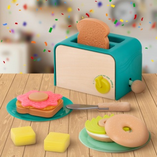 Toster i akcesoria śniadaniowe Mini Chef B. Toys - Breakfast Playset