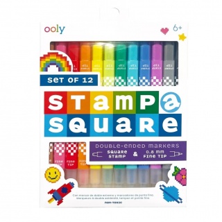 Cienkopisy z Pieczątkami Pixel Art Ooly - Stamp-A-Square