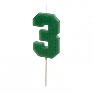 Świeczka urodzinowa Party Deco 6 cm - Cyferka 3 zielona