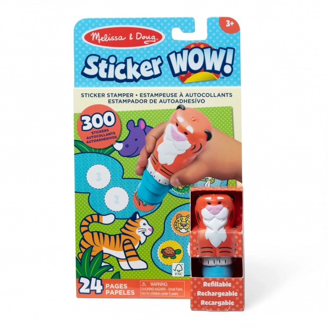 Książeczka + stempel z naklejkami Sticker WOW! Melissa & Doug - Tygrys