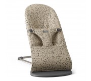 Leżaczek BABYBJORN BLISS WOVEN - Beige/Dark grey print