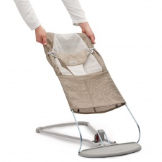 Poszycie do leżaczka BABYBJORN Balance Soft Mesh - Szary Beż/Biały