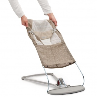 Poszycie do leżaczka BABYBJORN Balance Soft Mesh - Szary Beż/Biały