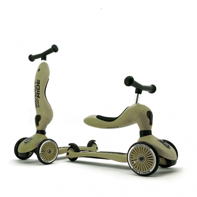 Hulajnoga i rowerek 2w1 Highwaykick SCOOTANDRIDE 1-5 lat - Olive