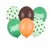 Balony 6 szt Party Deco - Dinozaur 30 cm