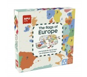 Puzzle z edukacyjną grą Apli Kids - Flagi Europy 5+