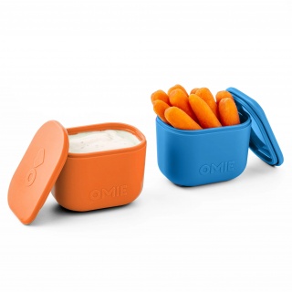 Dwa szczelne pojemniczki do lunchboxa OmieBox UP Dip OMIE - Blue Orange