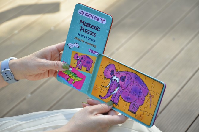 Podróżna gra magnetyczna The Purple Cow - Puzzle magnetyczne