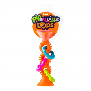 Grzechotka Przyssawka Pip Squigz Loops Fat Brain Toys - Bobo Orange