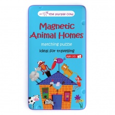 Podróżna gra magnetyczna The Purple Cow - Puzzle Zwierzęta i ich domy