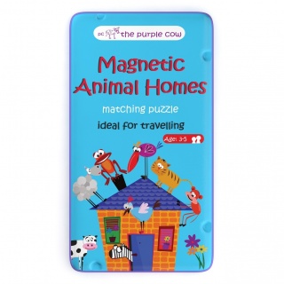 Podróżna gra magnetyczna The Purple Cow - Puzzle Zwierzęta i ich domy