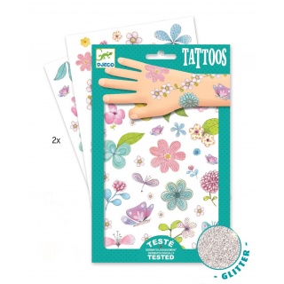 Tatuaże brokatowe Djeco - Kwiaty
