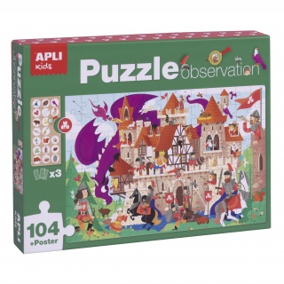 Puzzle obserwacyjne Apli Kids - Zamek 104 el.  5+