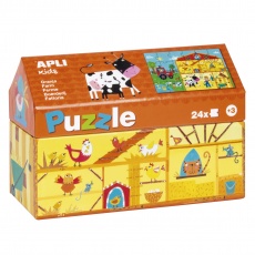 Puzzle w kartonowym domku Apli Kids - Na wsi 3+