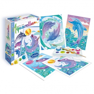 Zestaw do malowania Aquarellum Mini SentoSphere - Delfiny