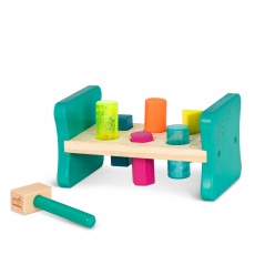 Drewniany sorter z młotkiem - wbijanka B. Toys - Colorful Pound & Play