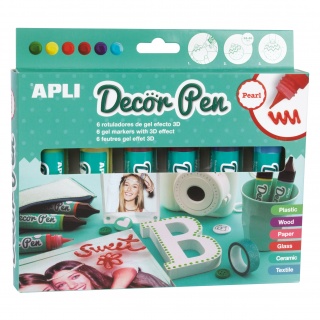 Markery żelowe z efektem 3D Apli Kids - Perłowe 6 kolorów