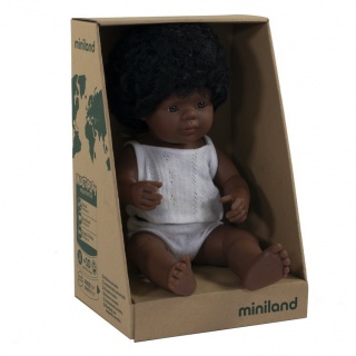 Lalka dziewczynka Miniland Doll - Afroamerykanka 38cm