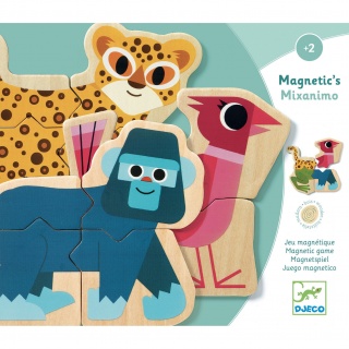 Magnetyczne puzzle drewniane Djeco - Zwierzątka Mixanimo
