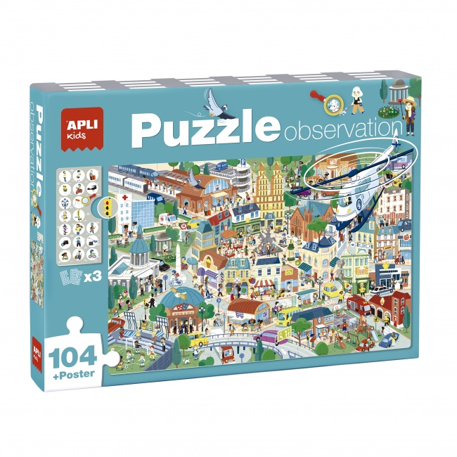 Puzzle obserwacyjne Apli Kids - Miasto 104 el. 5+