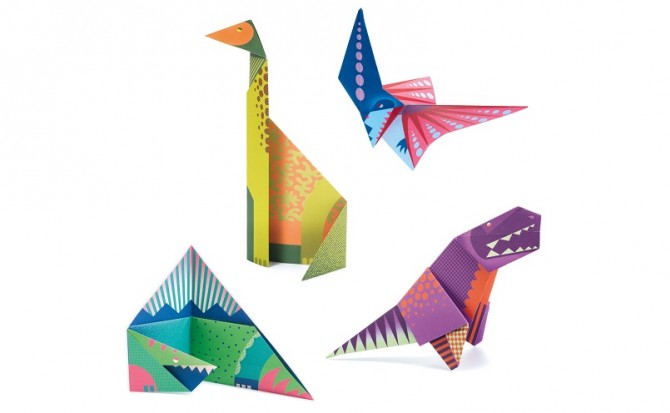 Zestaw artystyczny Origami Djeco - Dinozaury