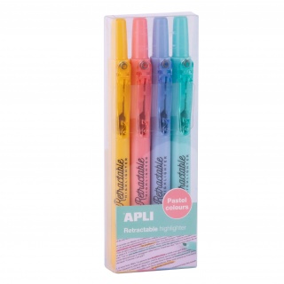 Zakreślacze wysuwane Apli Kids - 4 pastelowe kolory