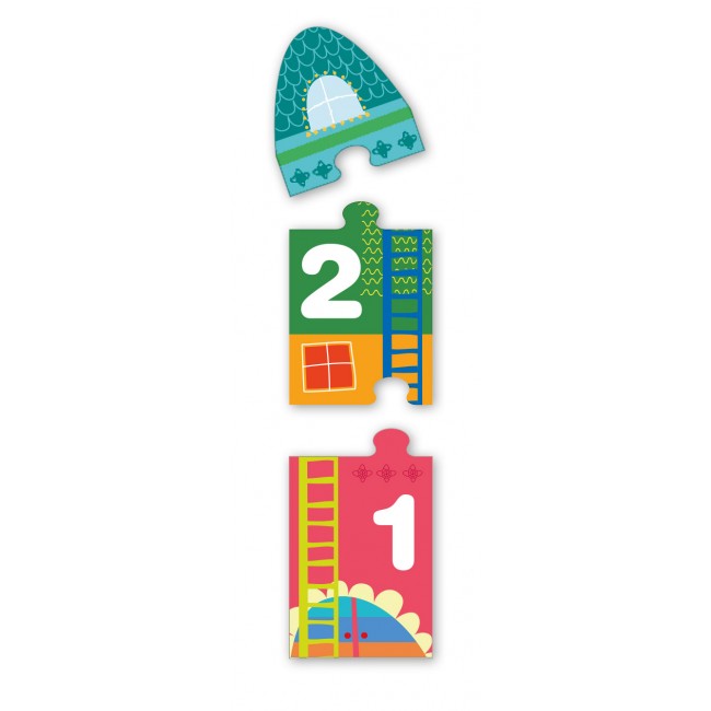 Puzzle w kartonowym domku Apli Kids - Cyfry 3+