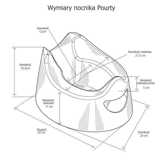 Genialny nocnik Pourty - Szary