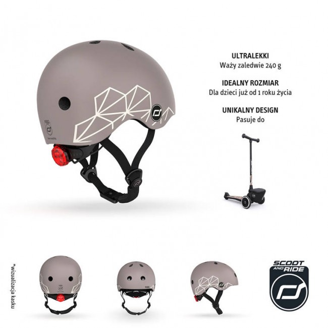 Kask dla dzieci SCOOTANDRIDE XXS-S 1-5 lat - Brown Lines