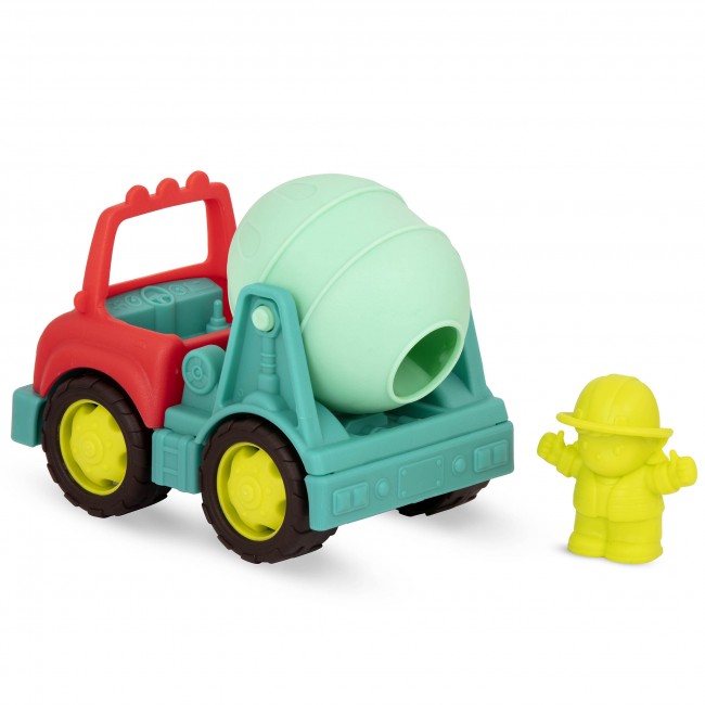 Zestaw trzech małych autek budowlanych z kierowcą Wonder Wheels B. Toys