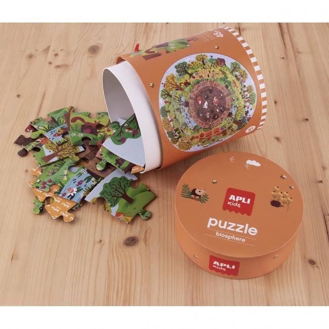 Puzzle okrągłe w tubie Apli Kids - Biosfera 5+