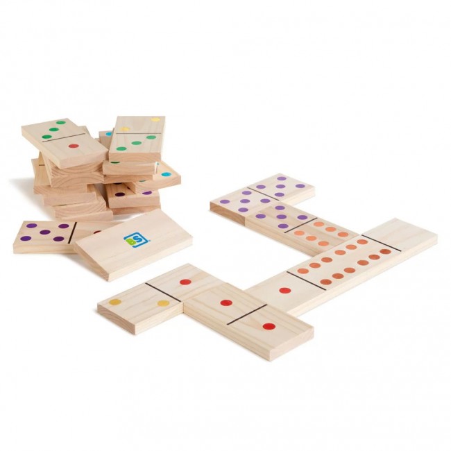 Domino drewniane XL BS Toys - kolorowe