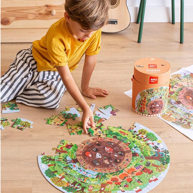 Puzzle okrągłe w tubie Apli Kids - Biosfera 5+