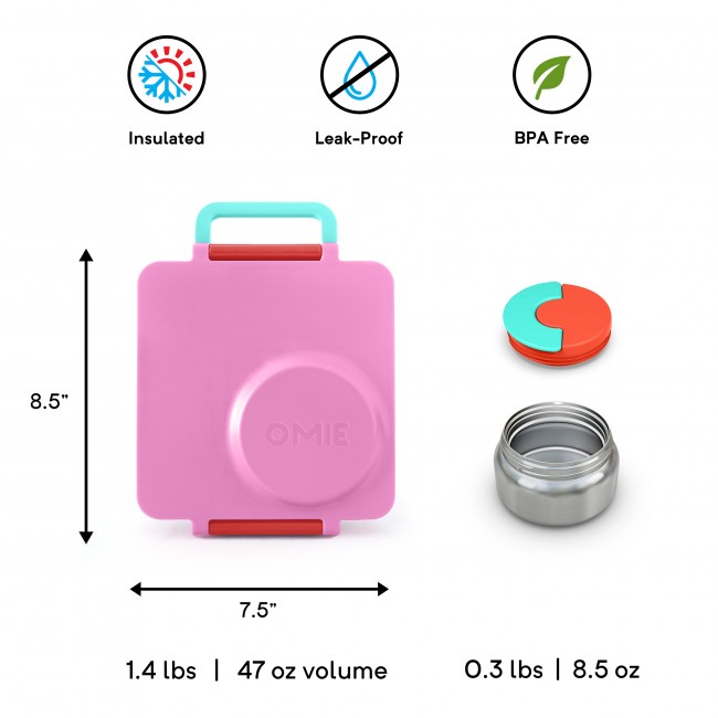 Lunchbox z termosem OmieBox OMIE - Pink Berry